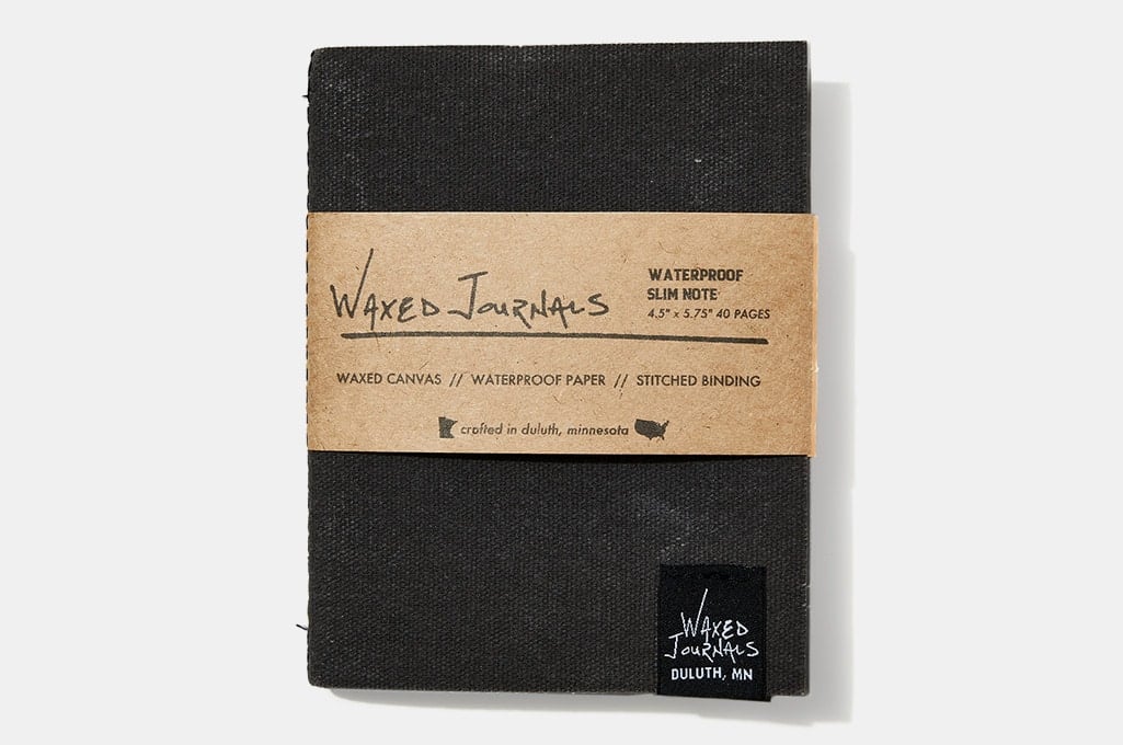 Waxed Journals Waterproof Slim Notebook, Slate