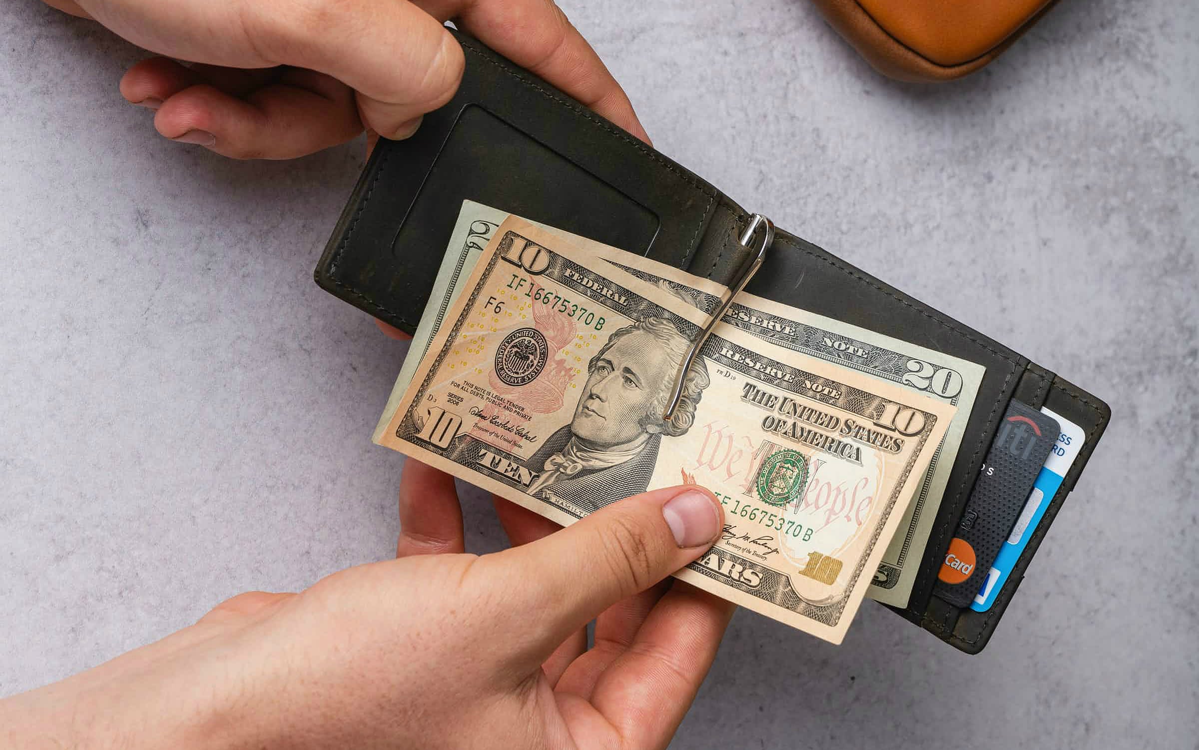 5 Pcs Clip de Efectivo Spring Credit Business Card Holder Money Paper Slim Clips para Bifold Leather Wallet Purse 