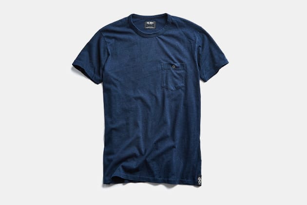 Todd Snyder Indigo Slub Jersey Pocket T-Shirt