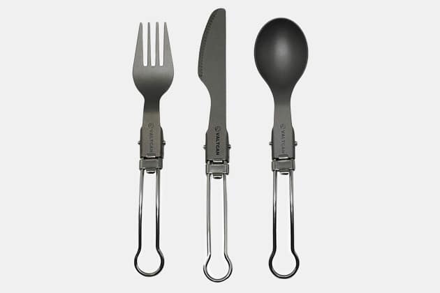 Valtcan Titanium Folding Utensil Set