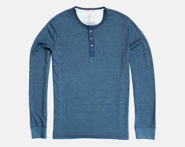 Apolis Standard Issue Longsleeve Henley in Raw Indigo