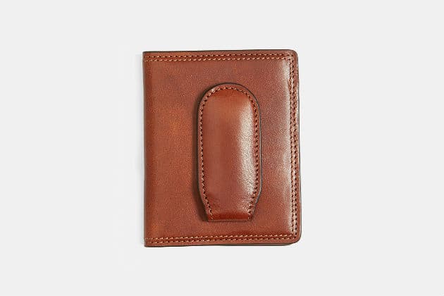 Bosca Leather Front Pocket Money Clip Wallet