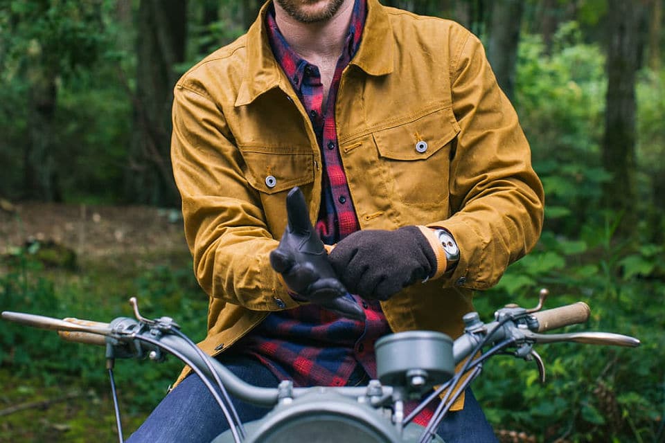 Waxed trucker jacket flint hotsell and tinder