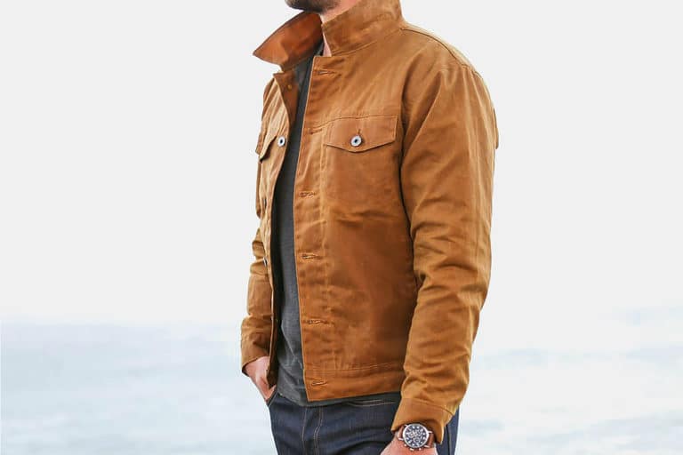 Flint and Tinder Flannel-Lined Waxed Trucker Jacket | GearMoose