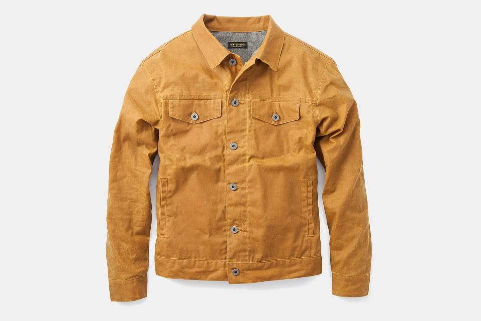 Flint and Tinder Flannel-Lined Waxed Trucker Jacket