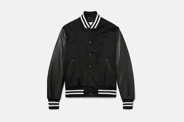 Golden Bear Leather and Wool Bomber Jacket