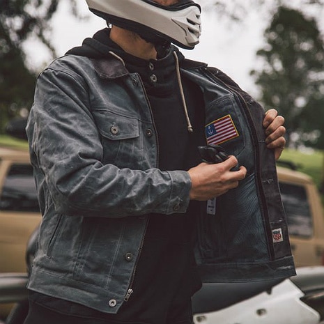 iron and resin waxed jacket