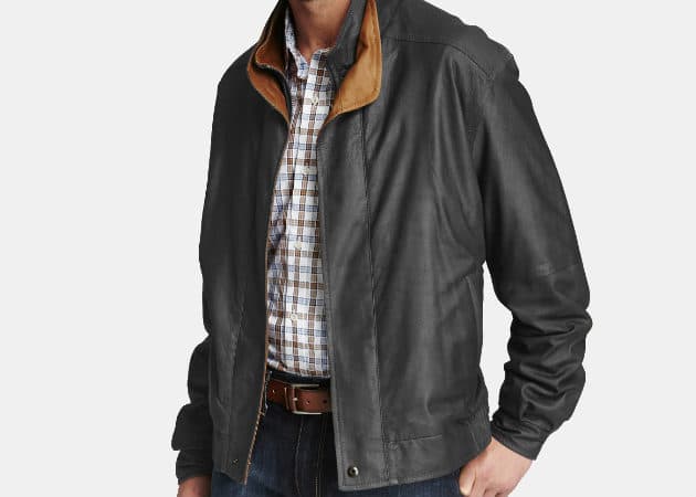 Johnston & Murphy Lightweight Lamb Double-Collar Jacket