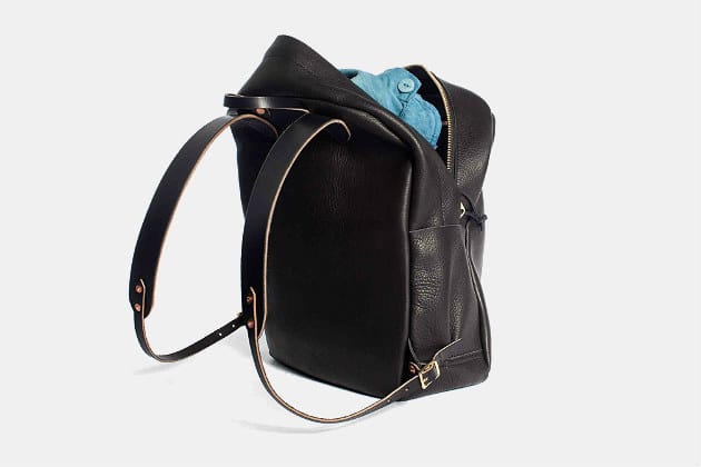 Joshu + Vela Zip Backpack in Black Leather