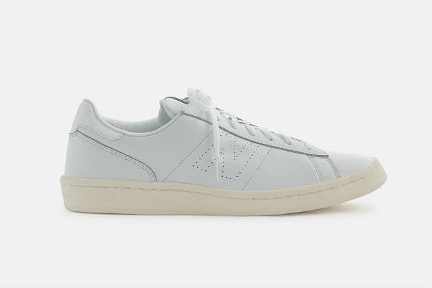 New Balance for J.Crew 791 Pure White Leather Sneakers