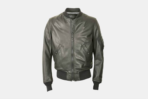 Schott Lightweight Leather MA-1 Bomber Jacket