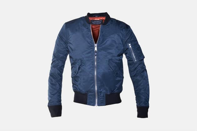 Schott Slim-Fit Nylon Flight Jacket