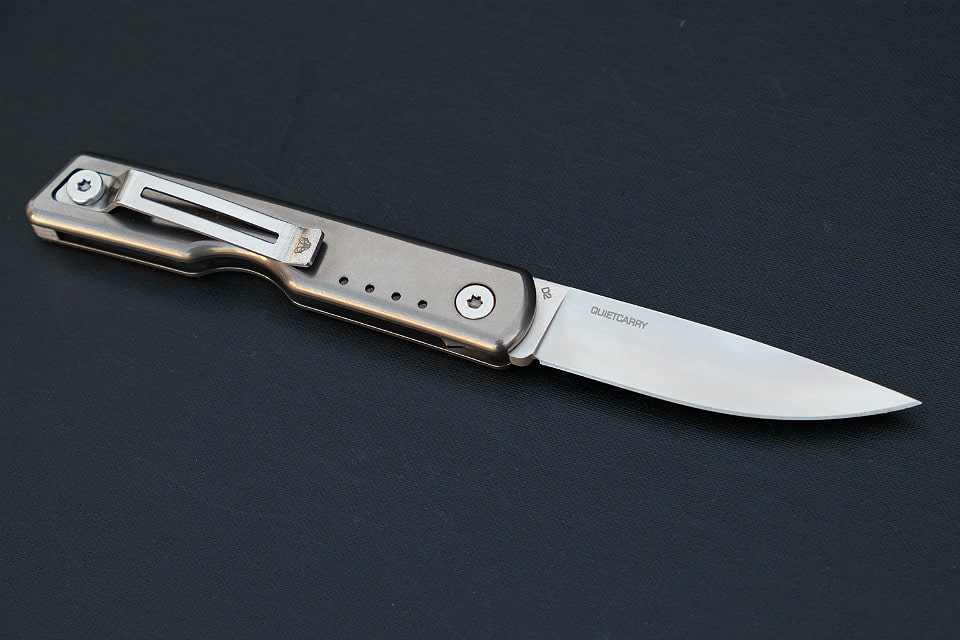 Quiet Carry Titanium Pocket Knife Opened