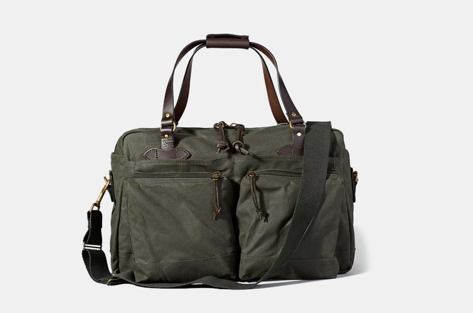 men's leather overnight duffle bag