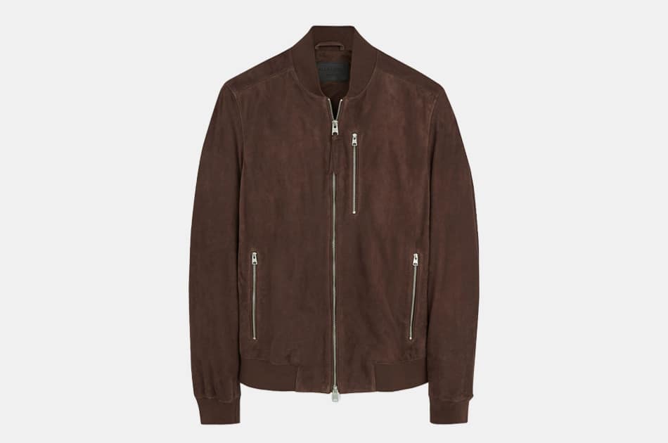 AllSaints Kemble Suede Bomber Jacket