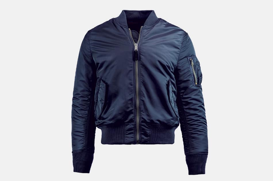 slim fit nylon flight jacket