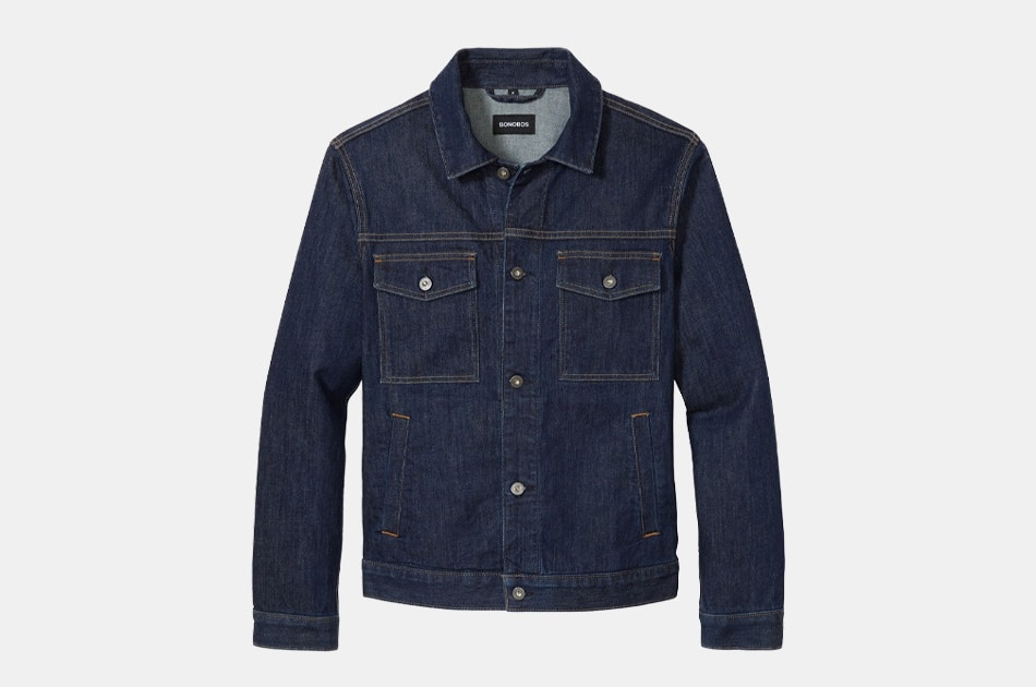 fitted stretch denim jacket