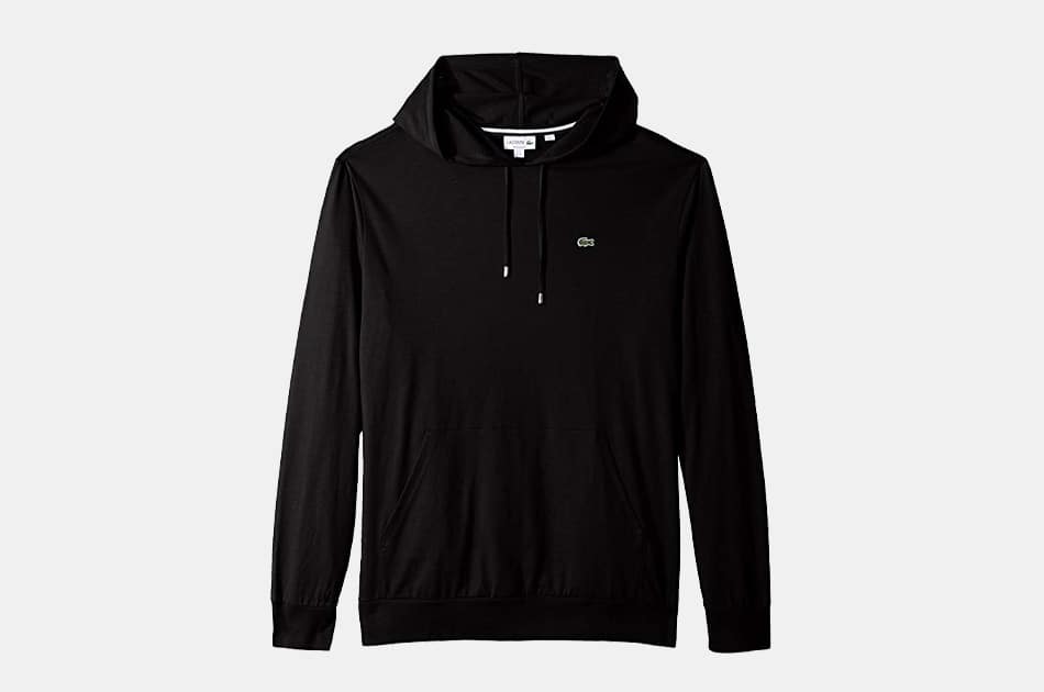 lacoste black zip up hoodie