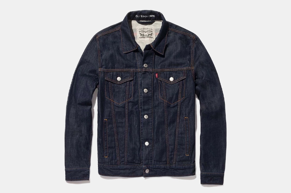 levi denim blazer mens