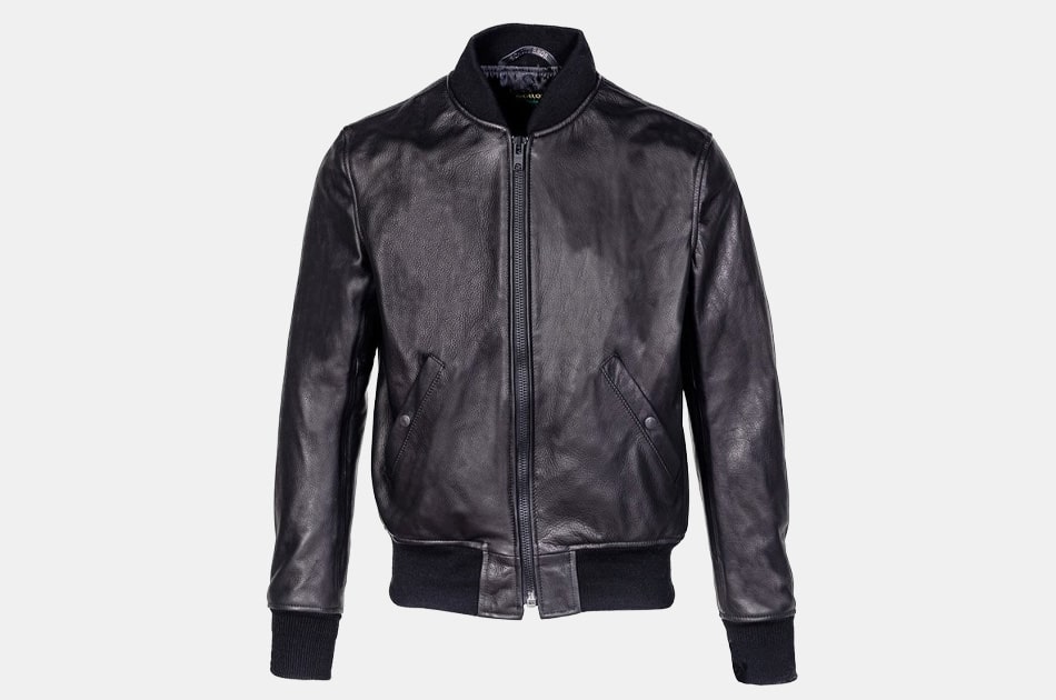 Schott Lightweight Leather MA-1 Bomber Jacket