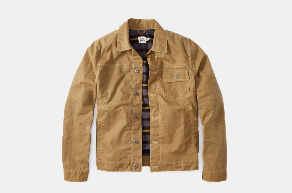 Flint and Tinder Flannel-Lined Waxed Trucker Jacket