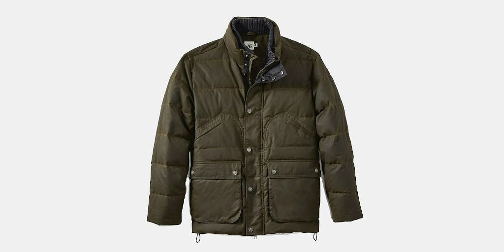 flint and tinder quilted waxed field jacket
