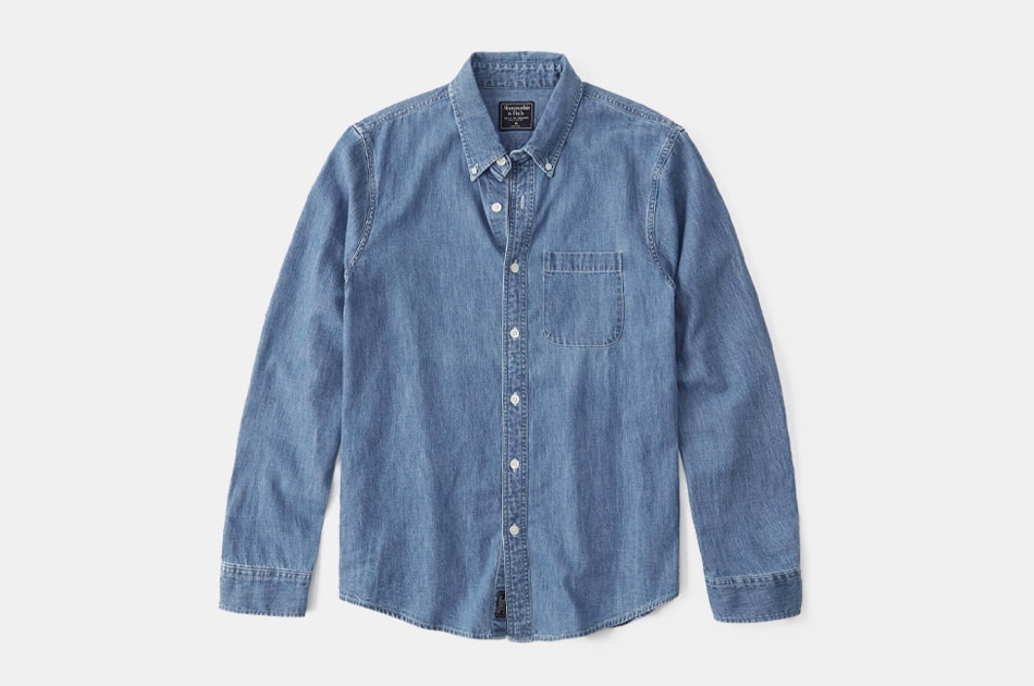 one pocket denim shirt