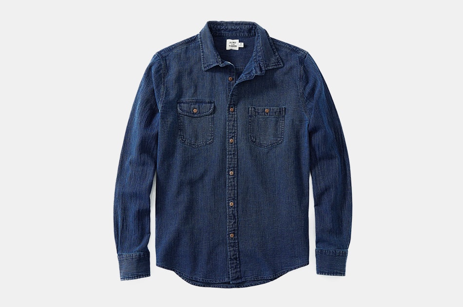 rugged denim shirt