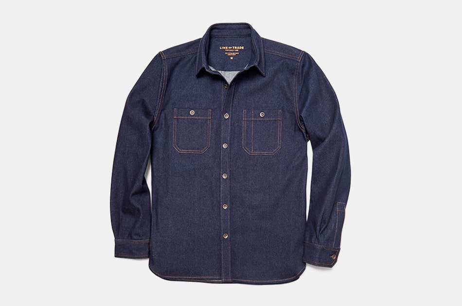 raw denim work shirt