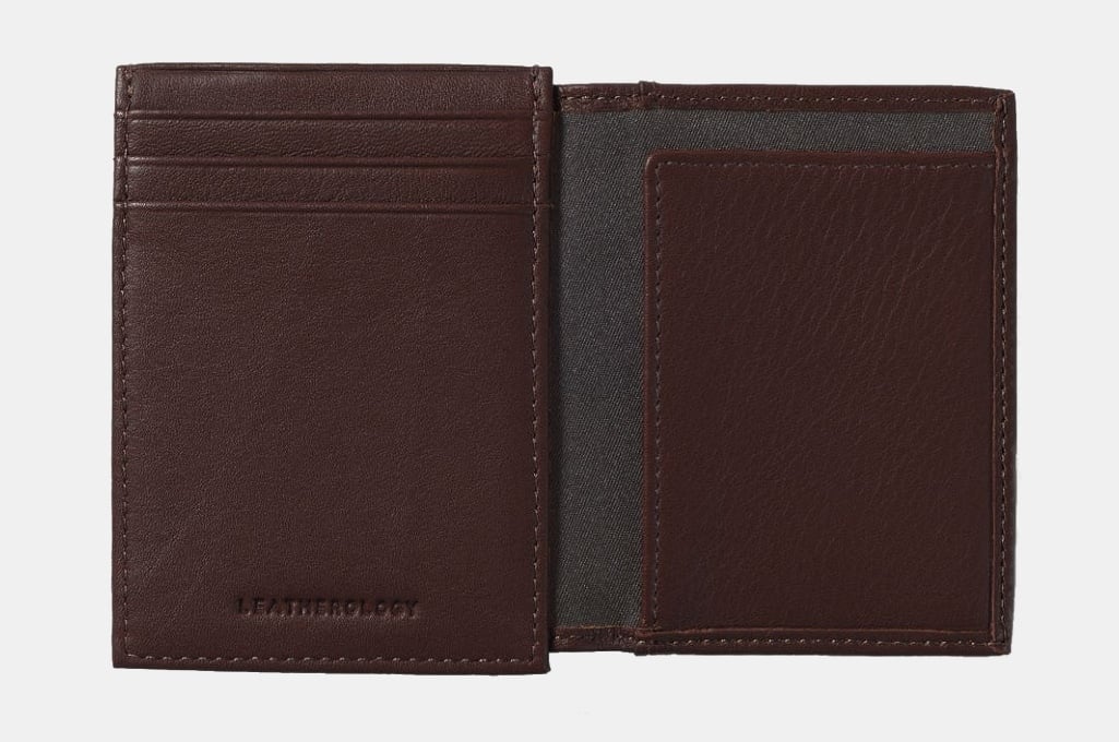 Leatherology Brown Men's Slim Credit Card Case Wallet - RFID Available