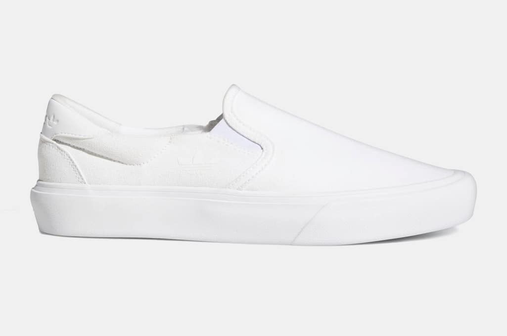 white leather slip on shoes