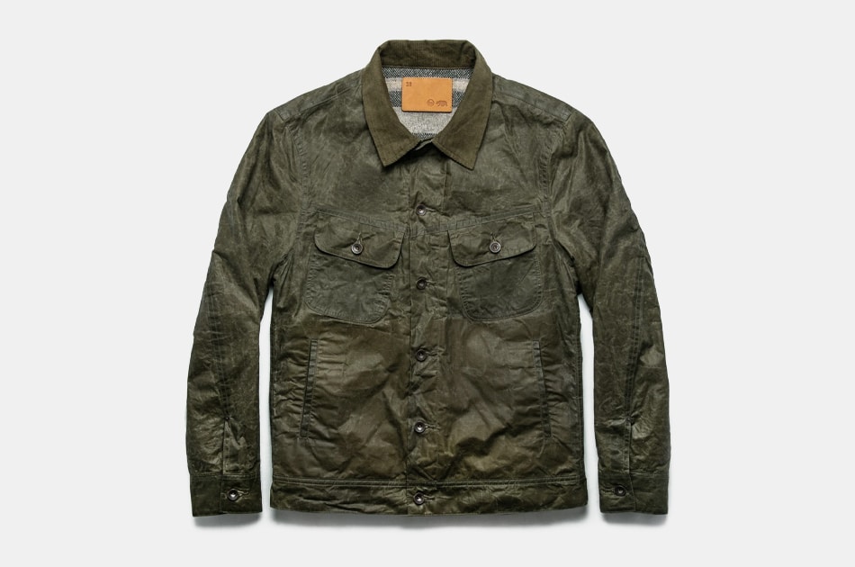 Taylor Stitch Long Haul Jacket in Olive Waxed Canvas