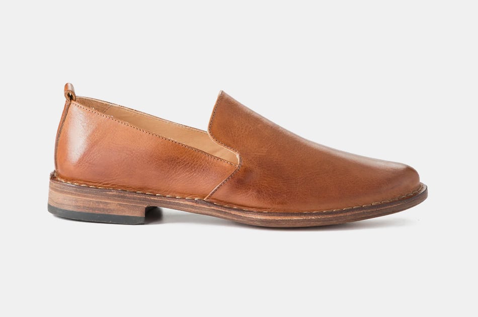 mens leather slip on loafers