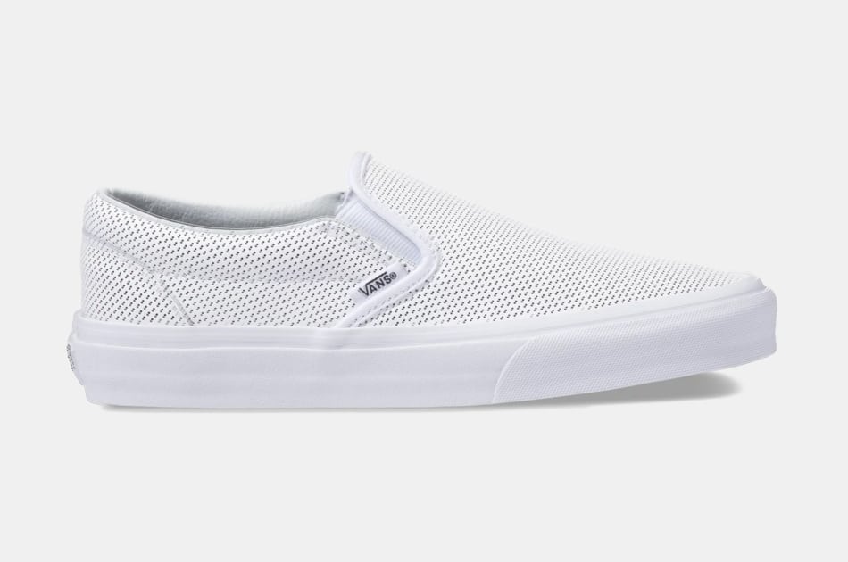 leather slip on shoes white