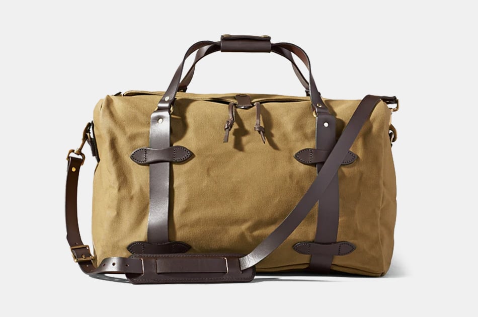 Weekender Bag, Canvas with Leather Handles, 5 Trim Colors – Vines & Pines