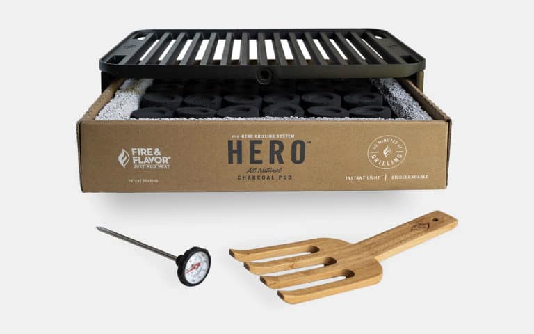 Fire & Flavor HERO Grillsystem – Ultraleichter Tisch-Kohlegrill Für Camping & Unterwegs
