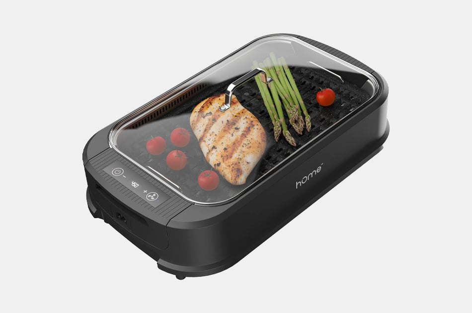 Bonsenkitchen Party Griddle Smokeless Indoor Electric Grill