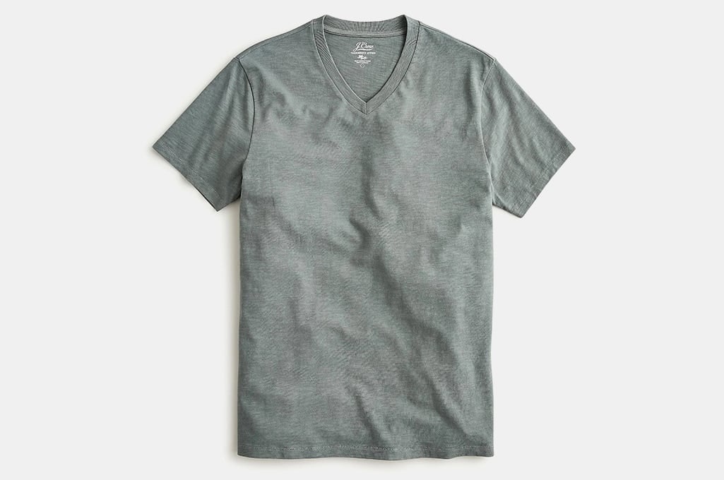 J.Crew Garment-Dyed Slub Cotton V-Neck T-Shirt