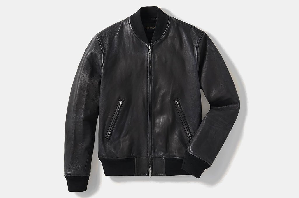 Buck Mason bruiser Leather Bomber Jacket