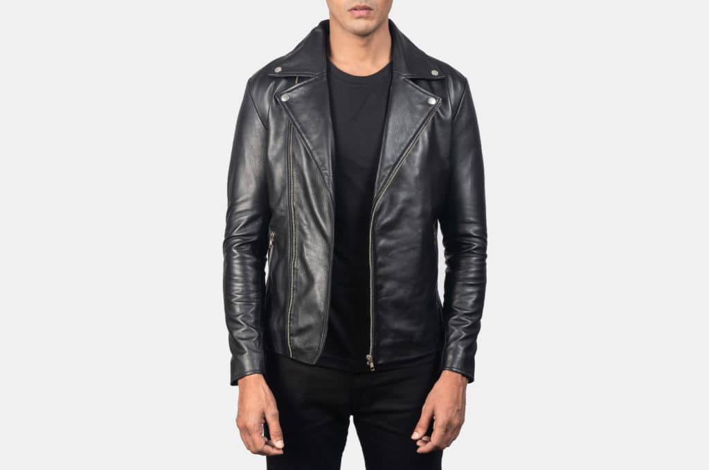 Noah Black Leather Biker Jacket