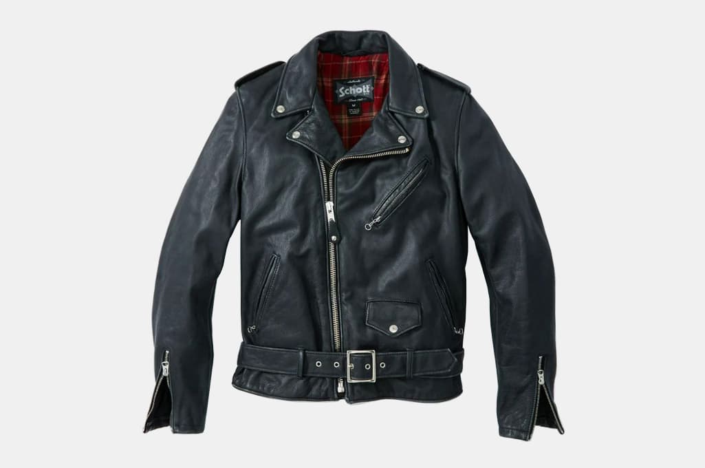 Schott Vintaged Fitted Cowhide Leather Motorcycle Jacket