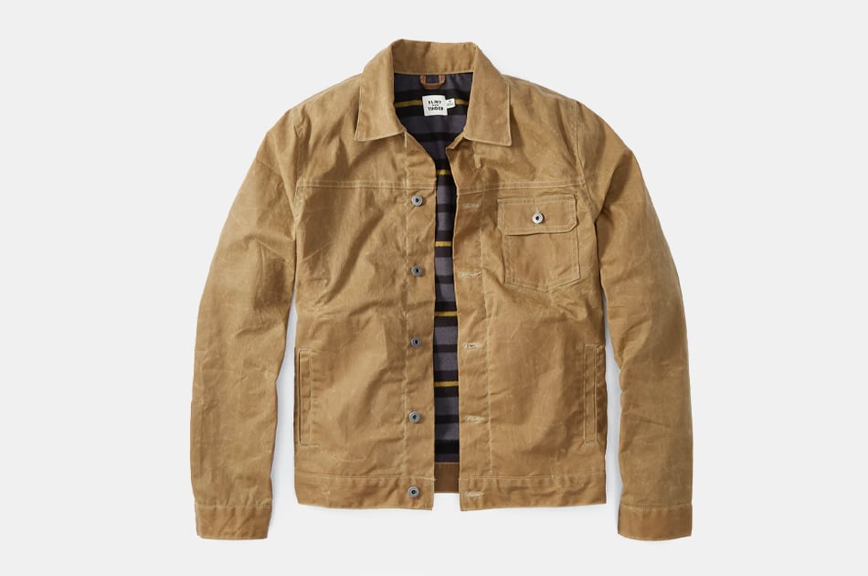 Flint and Tinder Flannel-lined Waxed Trucker Jacket