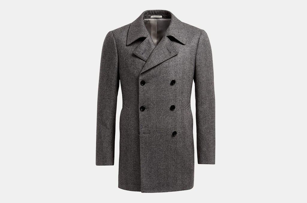 PASLTER Men's Classic Business Pea Coat