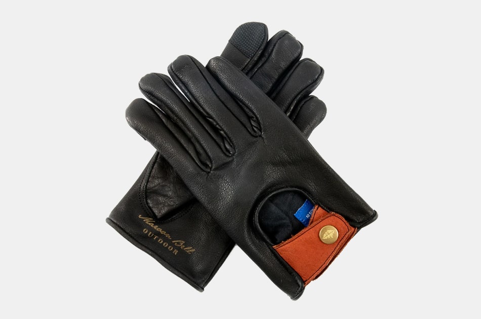 Maroon Bell Buffalo Leather Driving Gloves