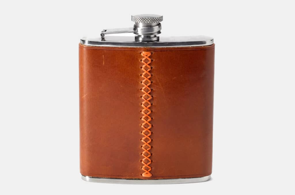 Orvis Blaze Trim Leather Flask