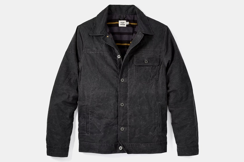 Flint and Tinder Flannel-Lined Waxed Trucker Jacket