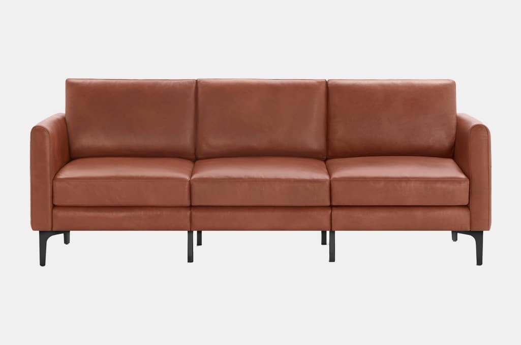 the arch nomad leather sofa by burrow.