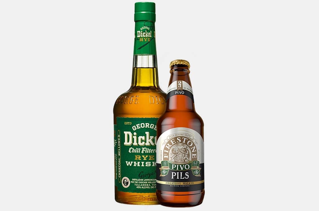 Firestone Walker Pivo Pils and George Dickel Rye Whiskey