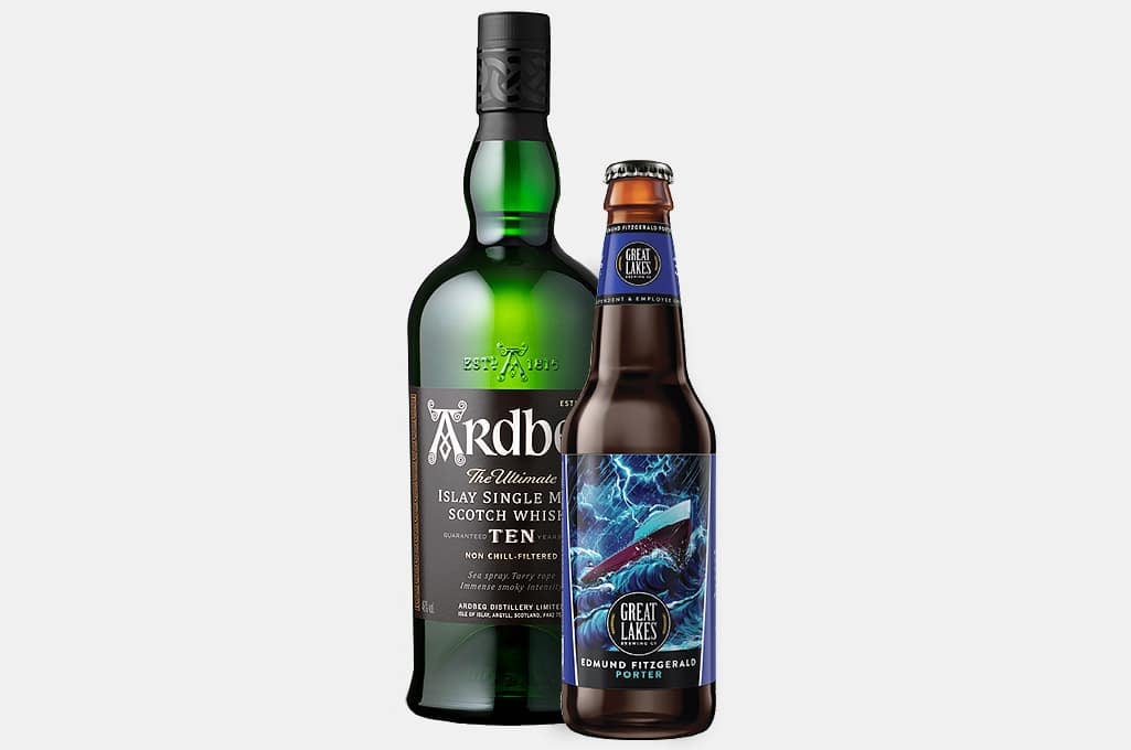 Great Lakes Edmund Fitzgerald Porter and Ardbeg 10 Single Malt Scotch Whisky