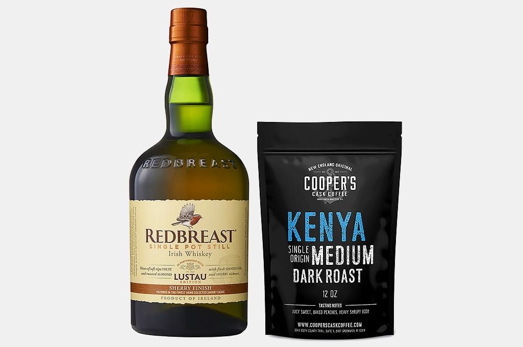 Redbreast Lustau Sherry Finish Single Pot Whiskey and Cooper’s Cask Kenya AA Medium Dark Roast